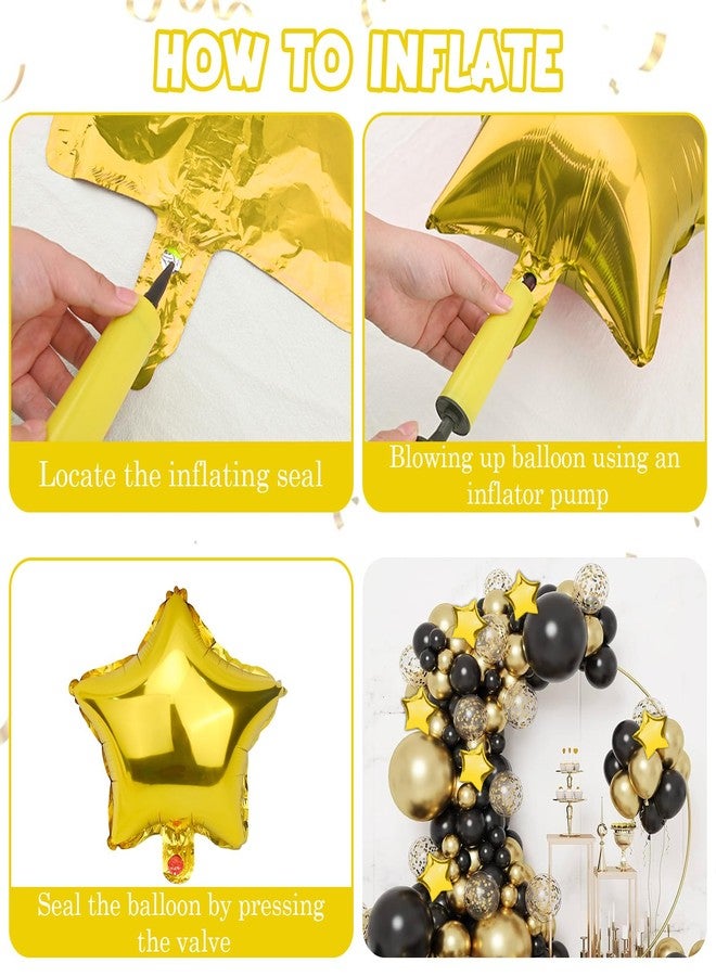 Moukiween Star Balloons,50 Pieces 10 inch Gold Star-Shape Foil Balloons for birthday Party,graduation ceremony, wedding, signing party Decorations - Image 3
